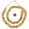 The Bead Chest Antique Yellow Vaseline Beads 15mm Ethiopia African Bicone Glass Large Hole 26-28 Inch Strand Handmade